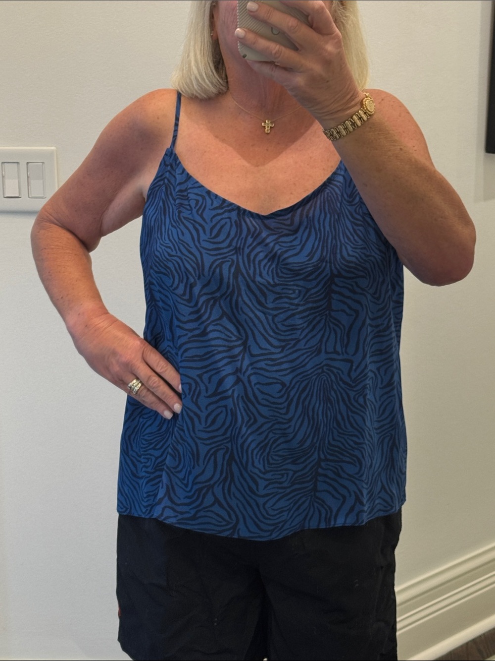 NWT Tucker Blue Zebra-Print Camisole XL
